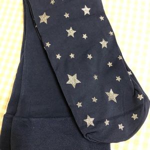 Snag tights Starry Night Navy & Silver tights, new, size E